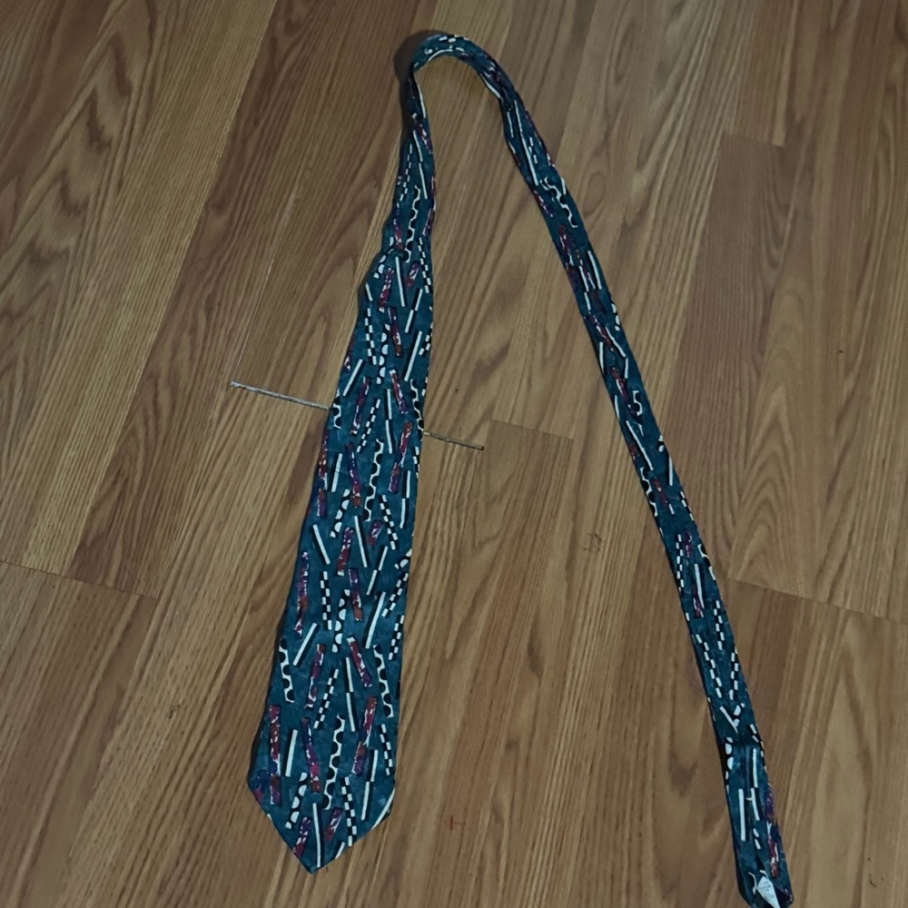 Oscar‎ de la Renta Couture Collection Vintage Art Abstract Print Silk Tie Luxury